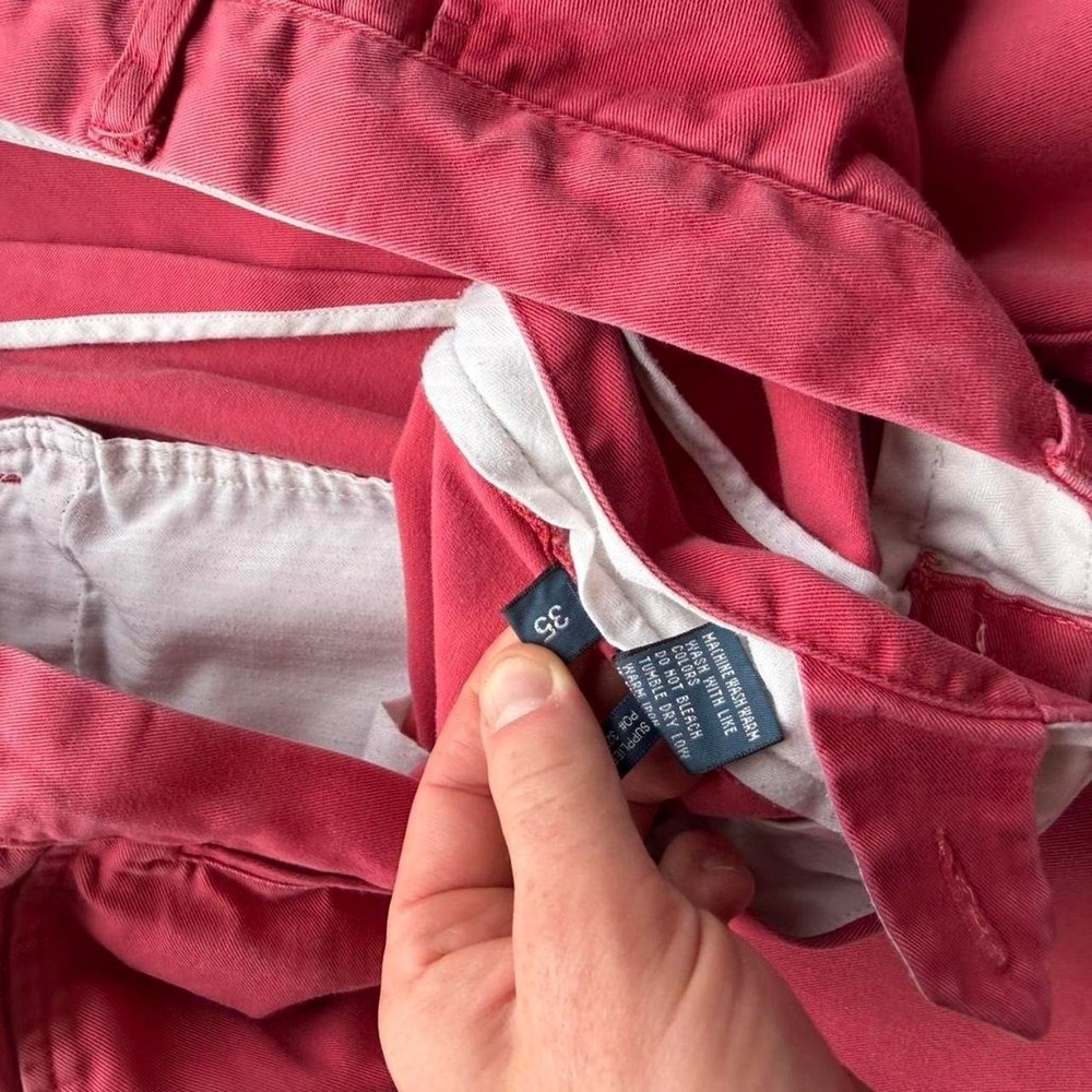 Vintage 90's polo Ralph Lauren red chino classic shorts  Size tagged 35 - Picture 3 of 6